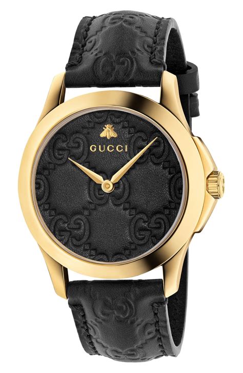 gucci women's watch leather band